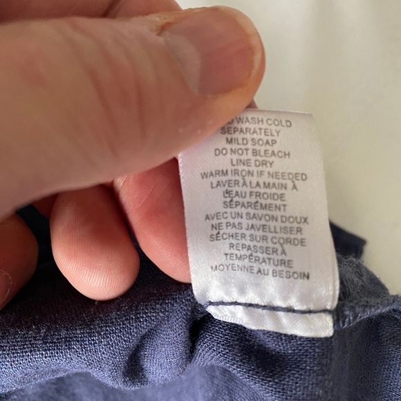 Kenar Grayish-Blue Women's Linen Blend Polo Style Peasant Dress Size Small - Picture 7 of 13